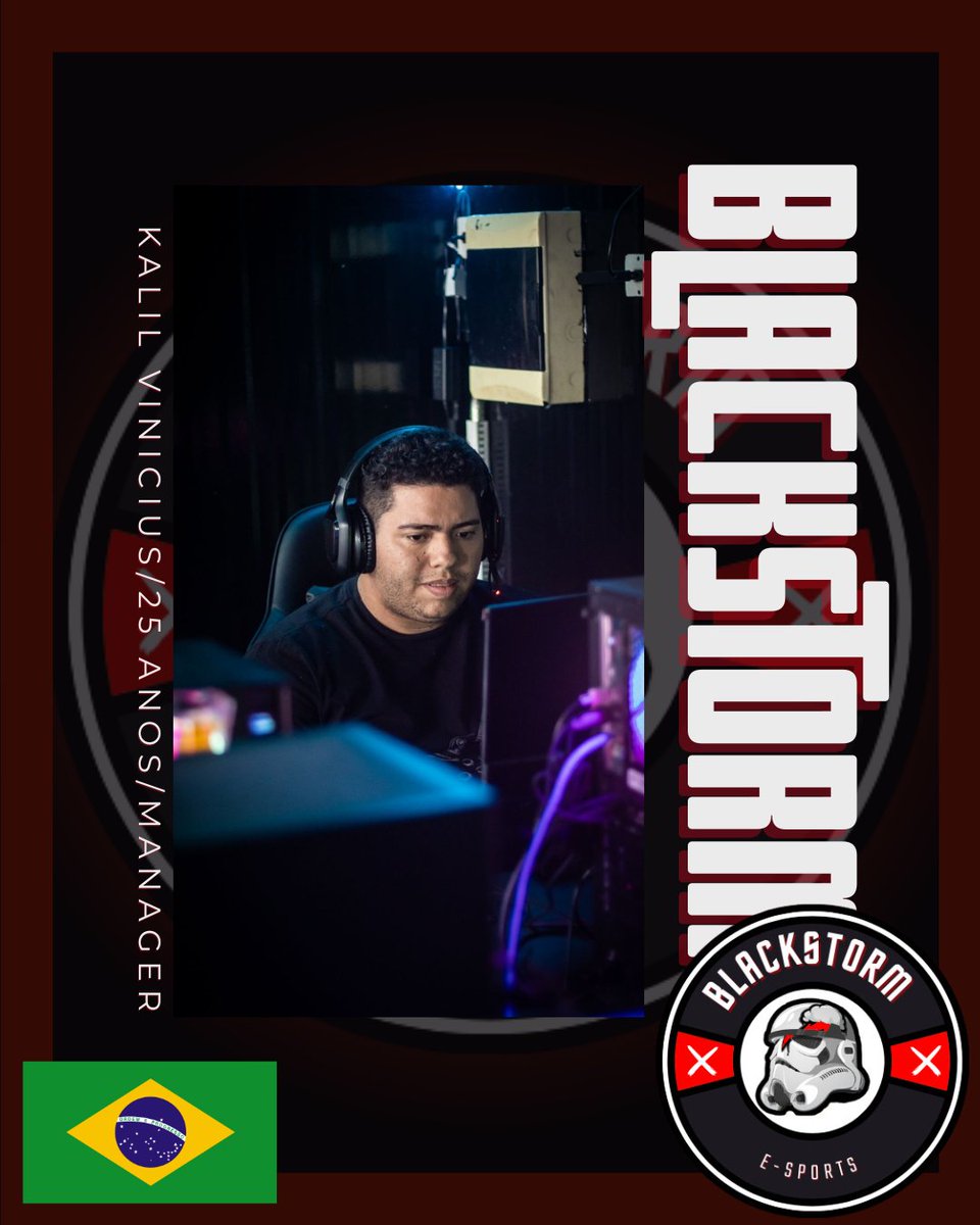 TeamBlackStorm's tweet photo. Apresentamos Kalil Vinicius, nosso manager e reserva mid!  

Com 25 anos e nos e-sports desde 2014, ele traz experiência e organização. Seus mains? Anivia, Malzahar e Aurora. 🧊👑 https://t.co/gTbQbxanr8