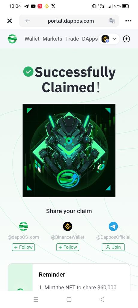 Free NFT claim Karna Hy web 3 wallat open karky Jo event ongoing Hy usmy daopps event ki pehli quest Sy free NFT claim karo last date 8 Jan 2025
#Binance #binanceseason #binancewallet