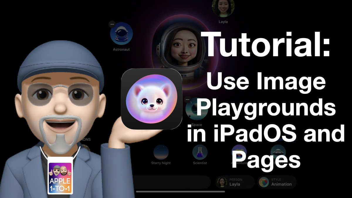 APPLE 1-TO-1 (@apple1to1) on Twitter photo Discover the amazing new features of #iOS18 🎉 In this tutorial, we dive into Image Playgrounds powered by #Appleintelligence and show you how to seamlessly integrate them into #Apple Pages. 
youtu.be/7-N3Tk4oisI Discover the amazing new features of #iOS18 🎉 In this tutorial, we dive into Image Playgrounds powered by #Appleintelligence and show you how to seamlessly integrate them into #Apple Pages. 
youtu.be/7-N3Tk4oisI