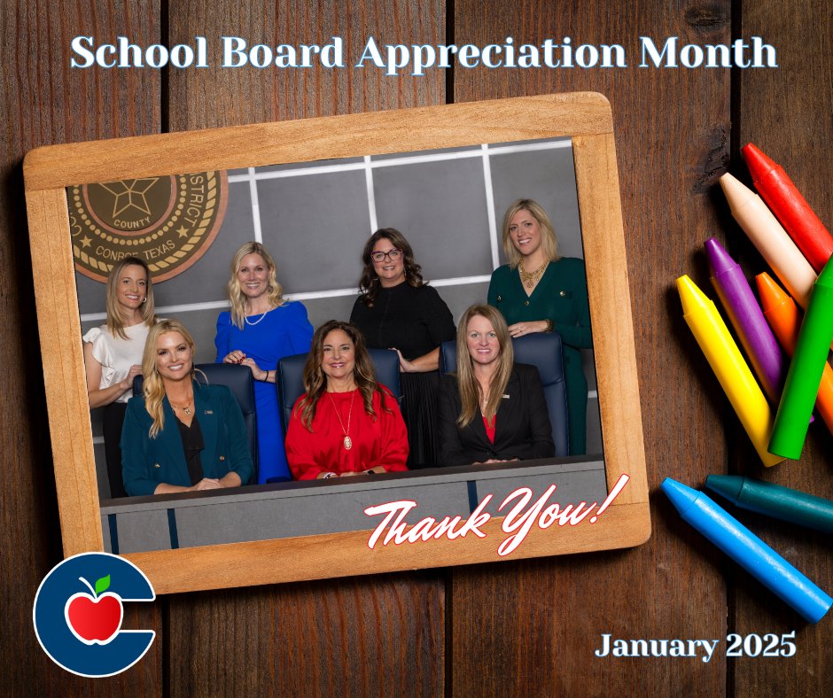January is School Board Appreciation Month, and Conroe ISD wishes to recognize and thank our seven trustees whose efforts support the success of our students! Their dedication and passion makes a difference on our campuses every day.