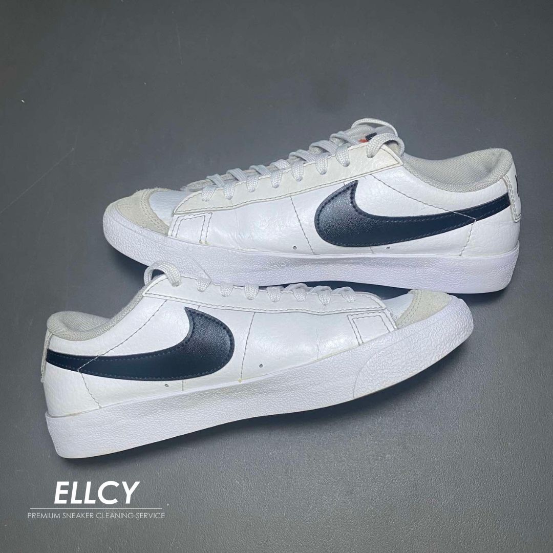 ellcypremiumscs's tweet image. Premium care for these Nike Blazer Lows with a deep clean, freshener &amp;amp; odor eliminator, plus leather conditioning services!

#NikeBlazerLow #ELLCYPremiumSCS