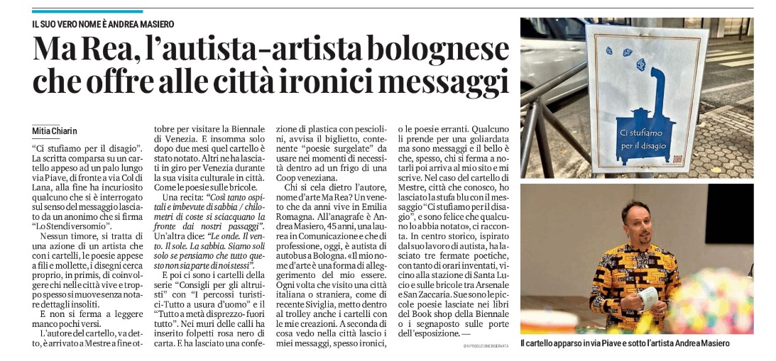 MaRea83423192's tweet photo. La Befana è arrivata.

E arriva dalle pagine del quotidiano La Nuova Venezia.
#stendiversomio #poesiaerrante #venezia #streetart https://t.co/kJJrULn0e4