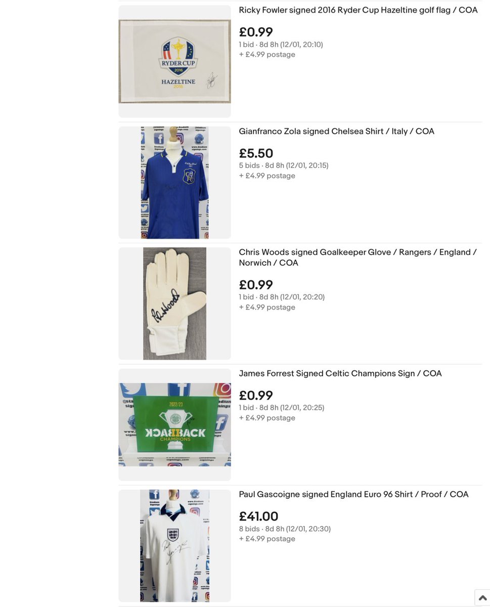 stadiumsignings's tweet photo. 🔴🔵🟡🟢 99p EBay Auctions 🔴🔵🟡🟢

Here we go for the first round of the year! 
99p eBay auctions are now live 👌🏻

Happy bidding!

https://t.co/eAQTdfWdLG https://t.co/fghShPYC06