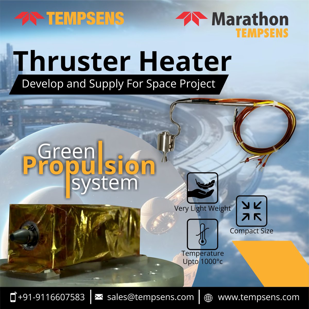 Tempsens's tweet photo. Commendations to the dedicated Tempsens Marathon Team for their exceptional work on the thruster deployment in the prestigious #SpaceProject (𝗚𝗿𝗲𝗲𝗻 𝗣𝗿𝗼𝗽𝘂𝗹𝘀𝗶𝗼𝗻 𝗦𝘆𝘀𝘁𝗲𝗺).
 Queries- sales@tempsens.com
#Tempsens #Marathon #SpaceTech #Innovation #CatalystHeaters https://t.co/lEQ7RMshH5