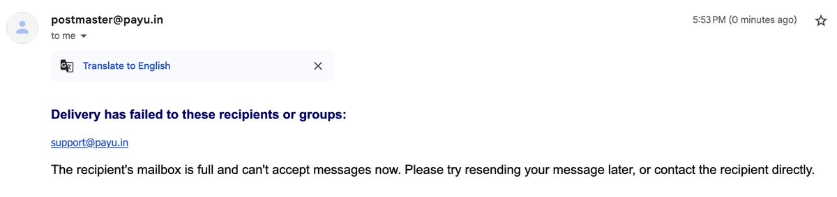 ViewsToConfuse's tweet image. Wow, just wow. @PayUindia 's support inbox is full and can't accept any new messages 🤣🤣🤣