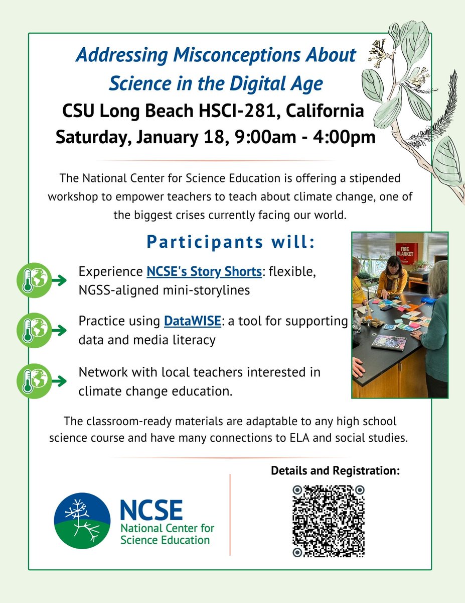 Dr. Amanda L. (Glaze) Townley (@evophd) on Twitter photo Calling California Science Teachers #scienceed #longbeach #LA #OrangeCounty We have a free PD for you January 18th with the new #DataWISE tool to help students navigate disinformation on climate and other science! <a href="/NCSE/">National Center for Science Education</a> Calling California Science Teachers #scienceed #longbeach #LA #OrangeCounty We have a free PD for you January 18th with the new #DataWISE tool to help students navigate disinformation on climate and other science! <a href="/NCSE/">National Center for Science Education</a>