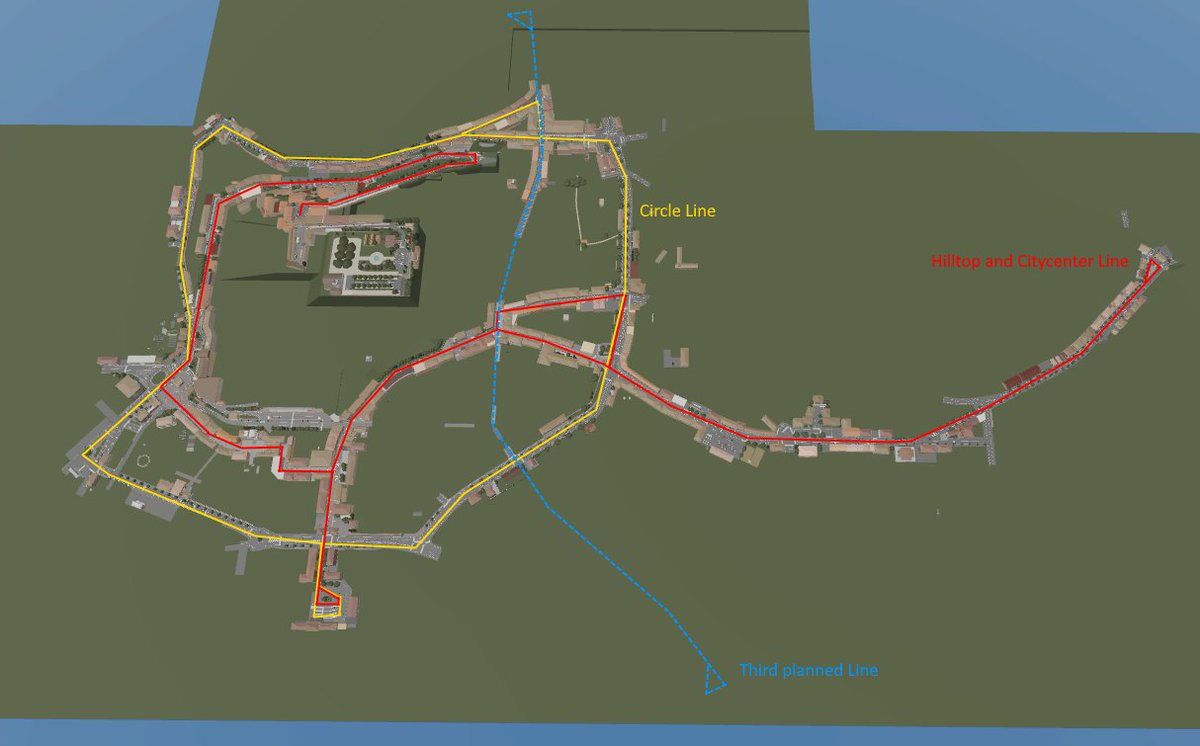 RBLX_Parallel's tweet image. Happy new year! Here's a bit of updates as I move forward with the tedious work of adding scenery to the map (It's a lot and it's quite boring at times). I included a little Route map that includes the last planned line.