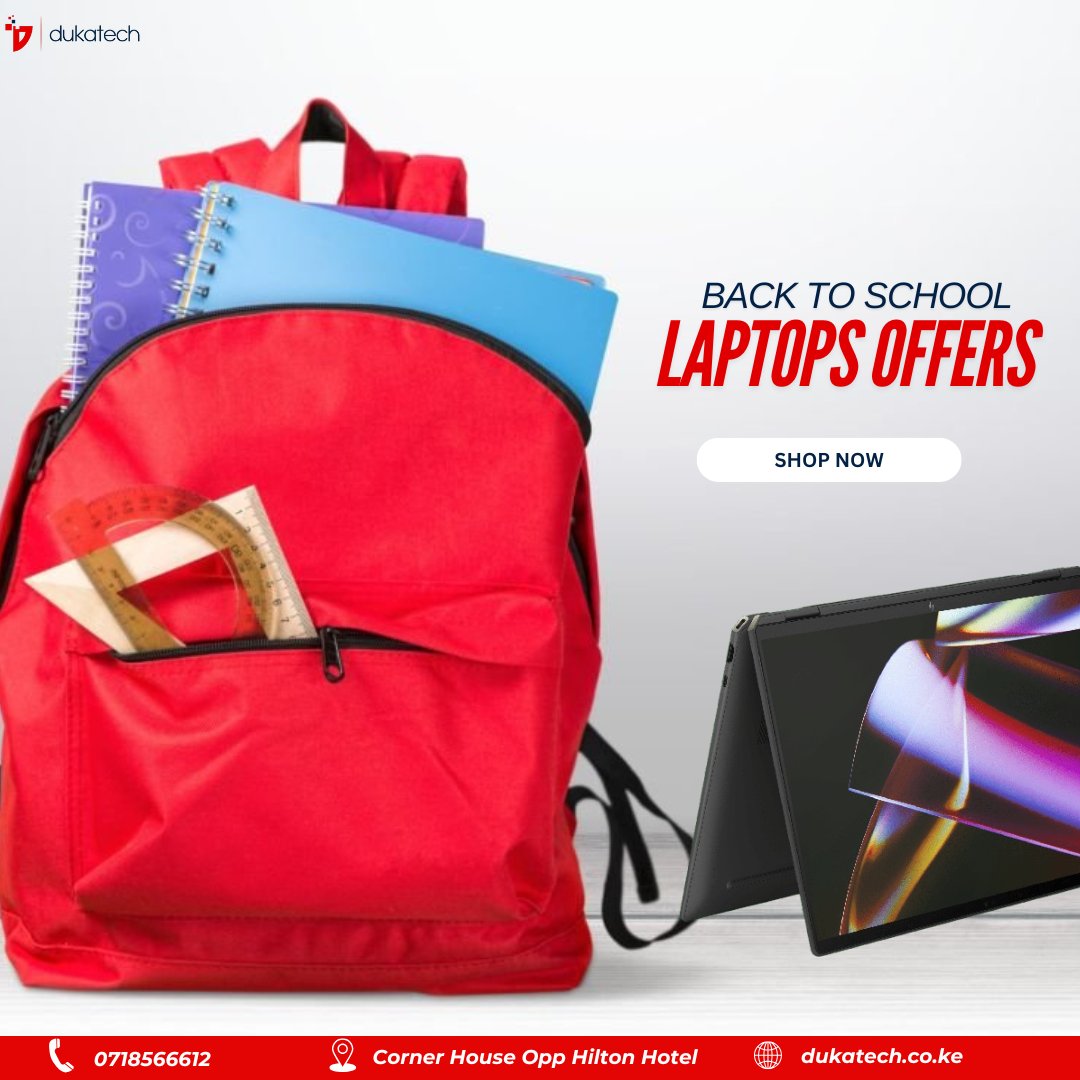dukatechstores's tweet photo. Discover unbeatable back to school laptop deals and the best back to school sales at   dukatech .
#dukatech
#backtoschool
#laptops https://t.co/jfjc1PrBjG