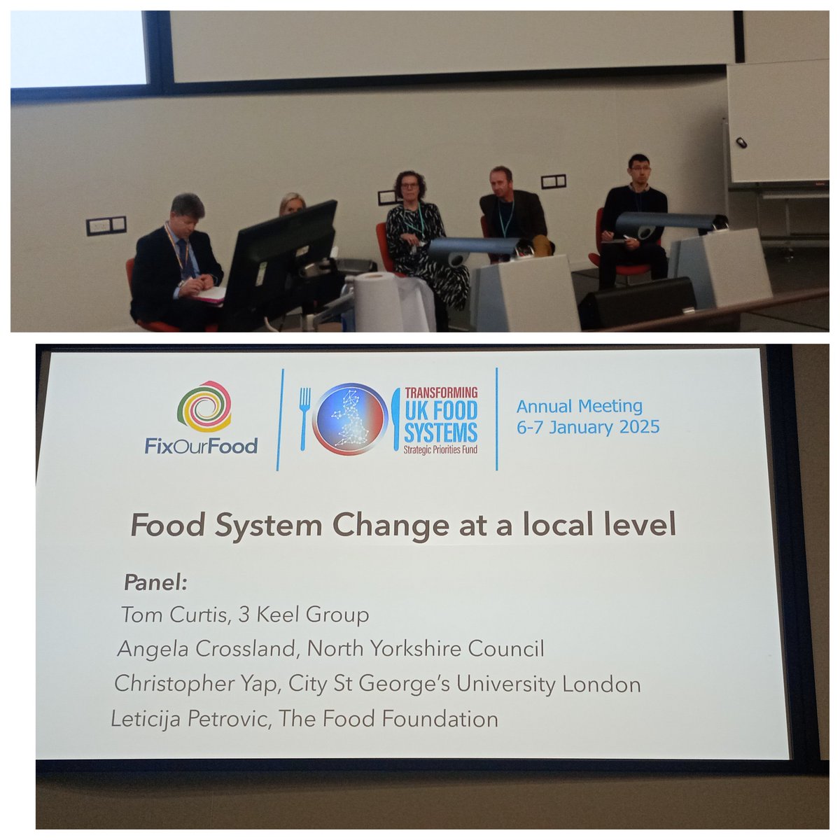 DrCPettingerRD's tweet photo. Great panel session #TUKFS @FixOurFoodteam assembly talking #placebased #groundup approaches to #foodsystem transformation https://t.co/gWEjHJmPYV
