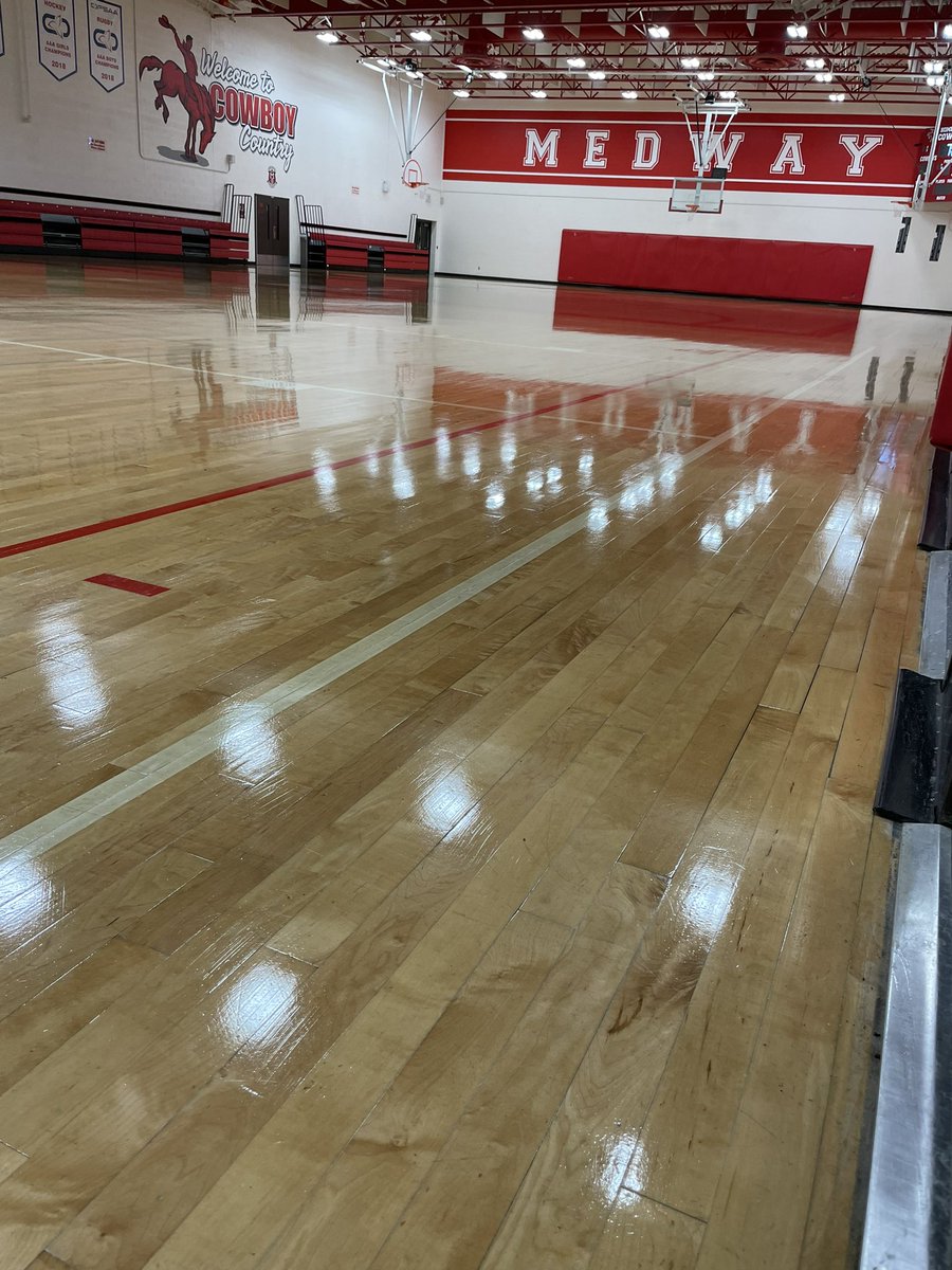 We return today to an accessible entrance to the Library Learning Commons and VERY shiny floors in the gym. Thanks to @tvdsb Facility Services for their holiday work!