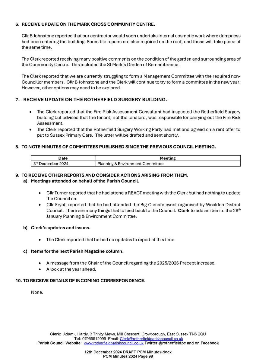 Rotherfield PC tweet media