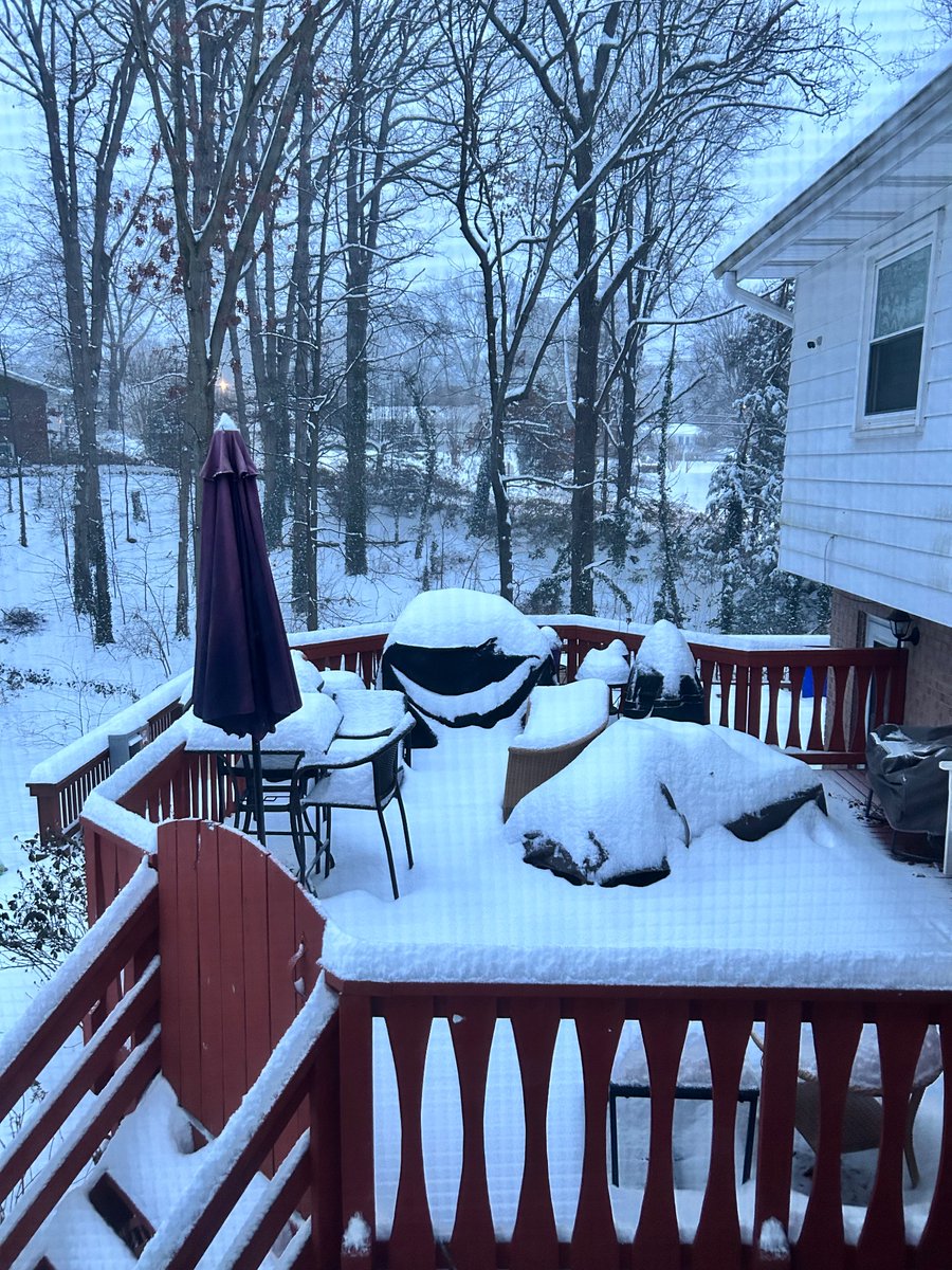 We are at about 6 inches at 7:30 am (according to my extremely precise and scientific measuring process) in Alexandria. <a href="/capitalweather/">Capital Weather Gang</a>
