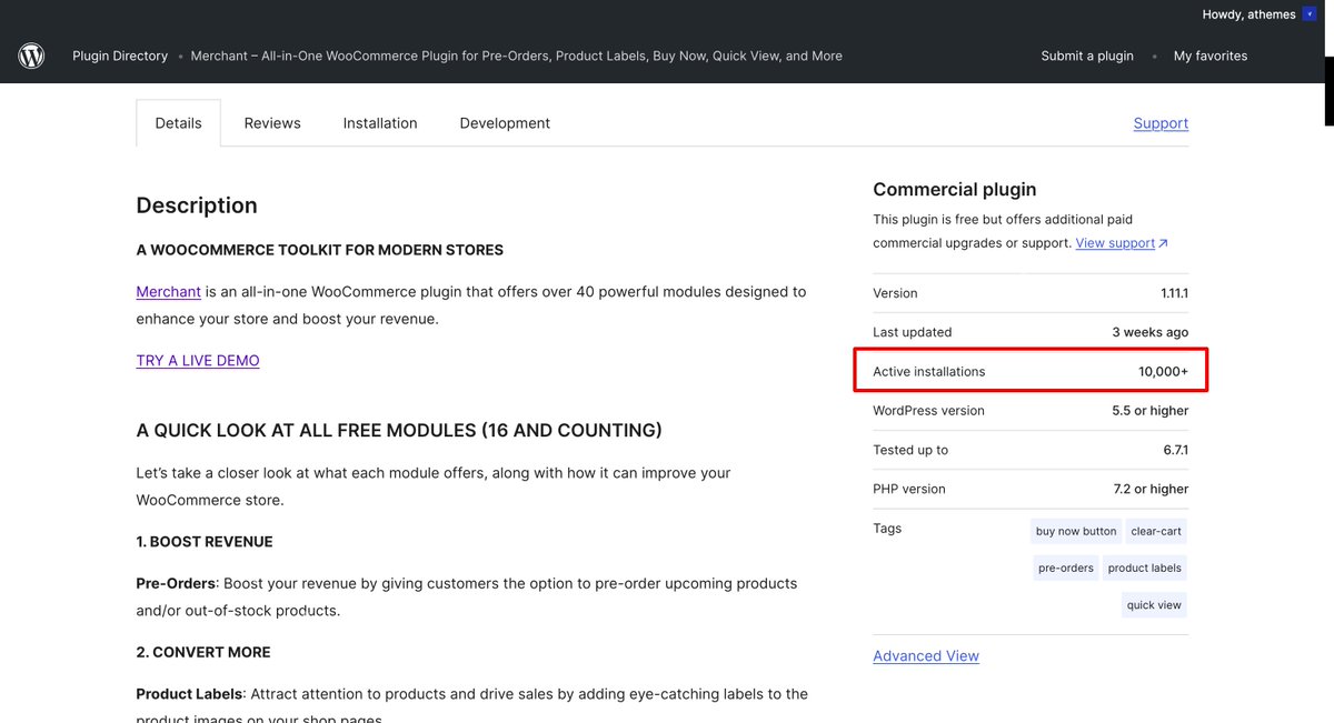 Our all-in-one WooCommerce plugin, Merchant, has just hit 10k+ active installs!

wordpress.org/plugins/mercha…

We will soon be adding analytics to Merchant so that WooCommerce store owners can see how effective their Merchant campaigns are (like bulk discounts and so on).
