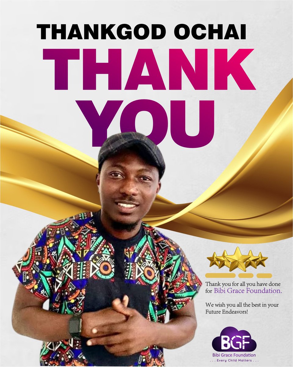 BGF_NGO's tweet photo. Heartfelt thanks for your dedication & efforts at BiBi Grace Foundation! Wishing you all the best in your future endeavors #AppreciationMessage #BibiGraceFoundation #EveryChildMatters https://t.co/xv6Pg85vqb