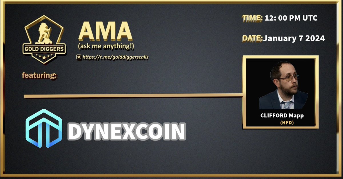 🎙 AMA ANNOUNCEMENT 🎙

We are excited to announce that <a href="/Golddigerscalls/">GOLDDIGGERS</a> will be hosting AMA  session with <a href="/dynexcoin/">Dynex</a> 

Dynex is a blockchain project focused on leveraging the power of decentralized GPUs to enable Quantum-as-a-Service (QaaS). The system uses a