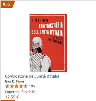 La classifica attuale dei saggi più venduti su Amazon: al 53esimo posto "Controstoria dell'unità d'Italia - fatti e misfatti del Risorgimento" (Rizzoli 2007, <a href="/BUR_Rizzoli/">BUR Rizzoli</a>  Rizzoli 2012). Un long seller: avevano ragione gli editor @CarloAlbertoBrioschi <a href="/michelagallio/">Michela Gallio</a>