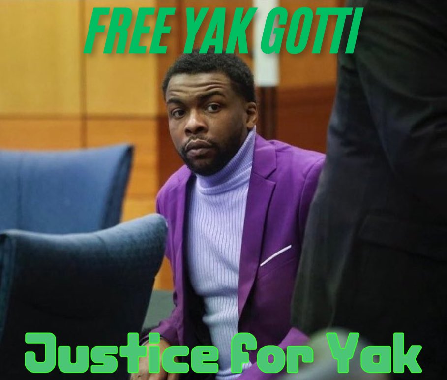 Still can’t believe Yak Gotti ,who was found NOT GUILTY on all charges , is still in prison. Let’s keep showing our support to him and his family. Praying so hard Yak will be free soon.🙏🏽 Fulton Co. are so wrong for this all out of spite.😠 #FreeYakGotti #ysltrial #notguilty