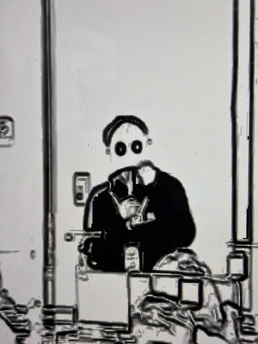 私の写真から線画だけ抽出したのですが、怖いなんてレベルではないぐらい怖い 