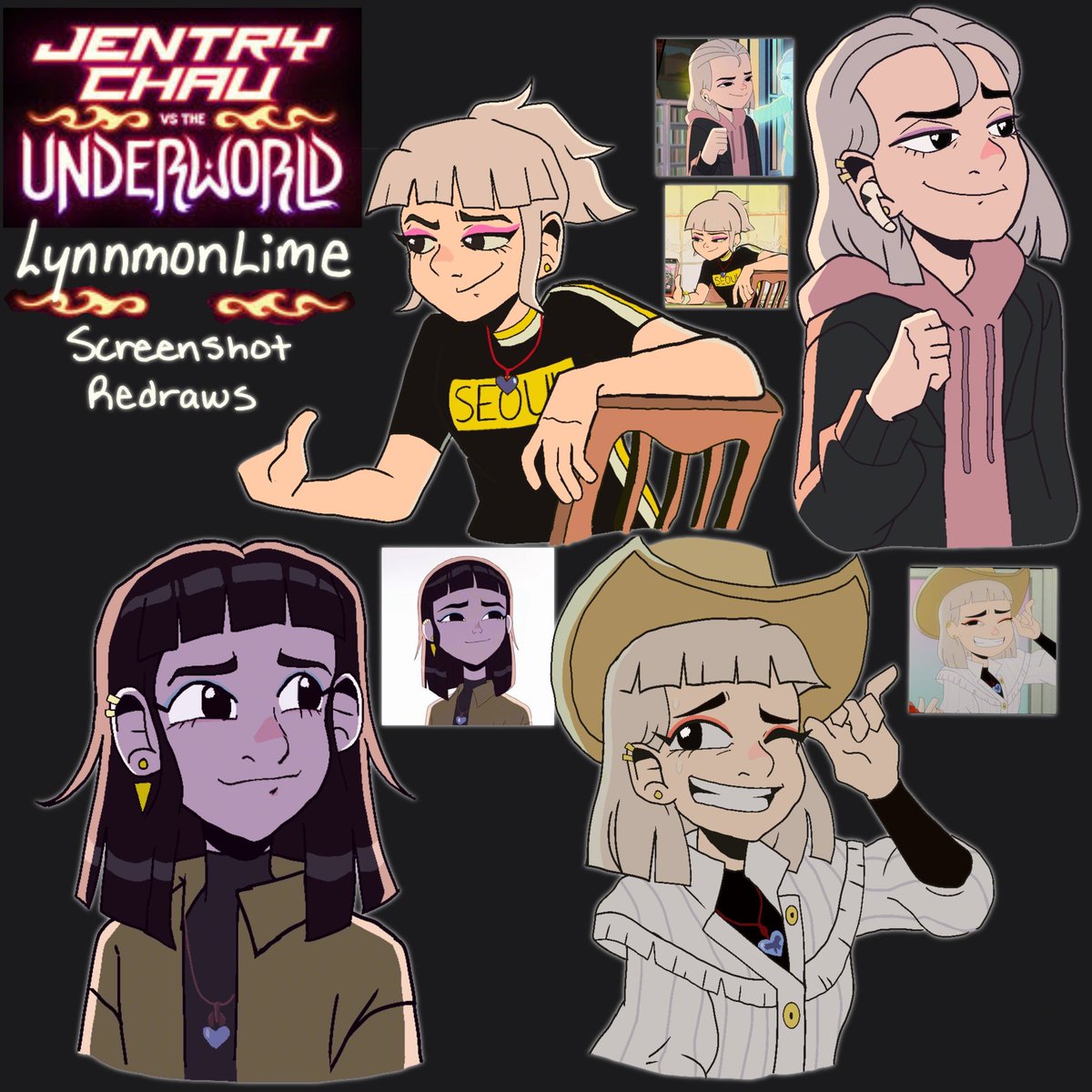 lynnmonlime_old's tweet photo. I'm back on Twitter ONLY to try and build my brand up a bit; I don't post often enough to IG and I'm not growing much on Bluesky

Anyways, have my Jentry Chau vs. The Underworld screenshot redraws :))

#digitalart #fanart #jentrychauvstheunderworld #jentrychau #procreate https://t.co/iignppbQmu