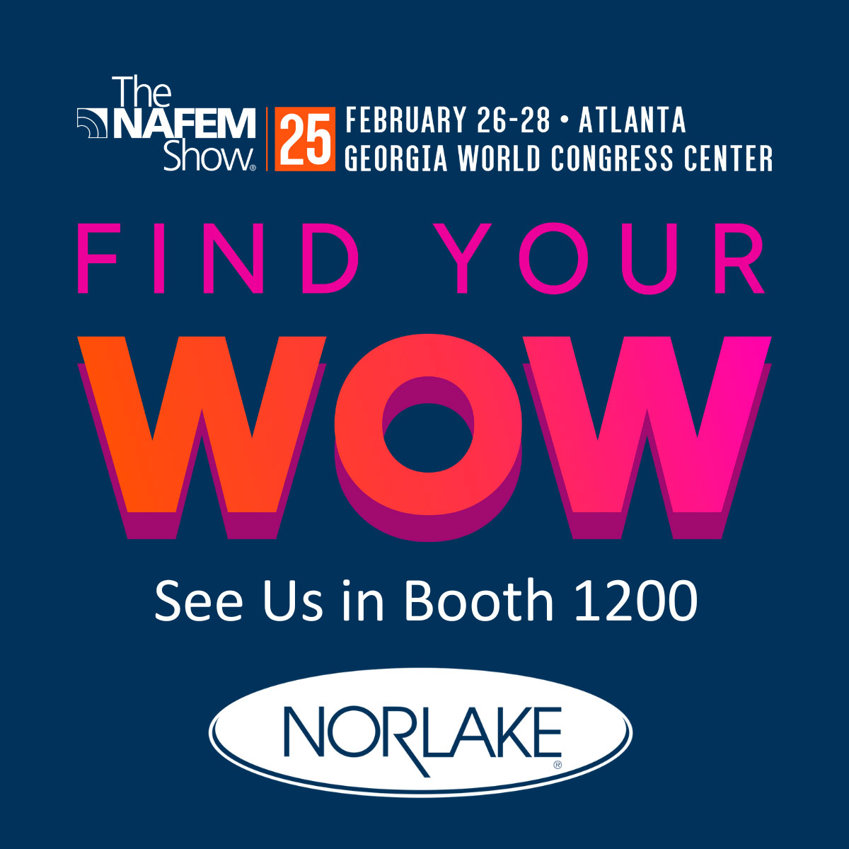 Experience the reliability of Norlake refrigeration! Visit us at Booth 1200 during the NAFEM Show, Feb 26-28 in Atlanta. Quality you can trust, innovation you’ll love! #TheNAFEMShow #NAFEM25
