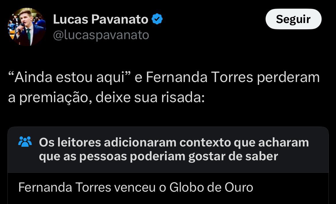 terrordonordste's tweet photo. Exemplo de patriotismo. Parabéns, Fernanda Torres. Você é ótima, como pessoa e como atriz. Ah! O patriota #Apagou o tuíte, mas já era! https://t.co/rWjdgOcz7S
