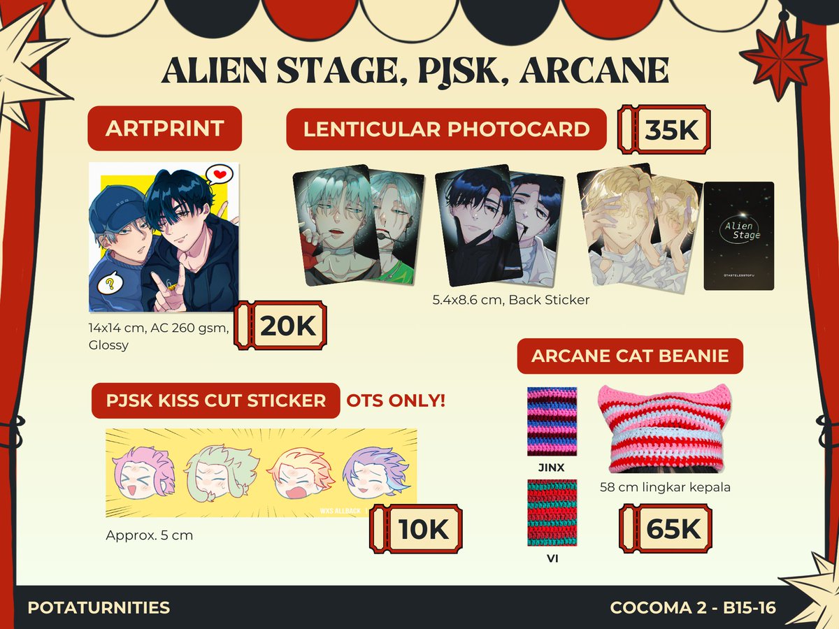 potaturnities's tweet photo. [4/4] 
Fandom: Alien Stage, Project Sekai, Arcane

#COCOMA2 #COCOMA2CATALOGUE https://t.co/uRldMSOPrV