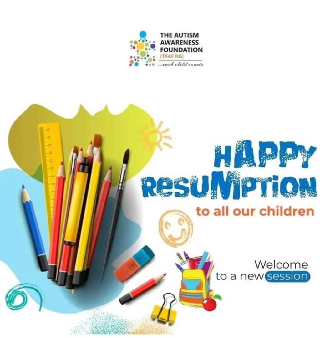 autism_taafng's tweet photo. Happy resumption to all our wonderful kids. Let the adventure of learning begin.
#NewTerm
#FreshStart
#productiveTerm
#NewLessons
#HappyResumption https://t.co/kd6ITld6iW