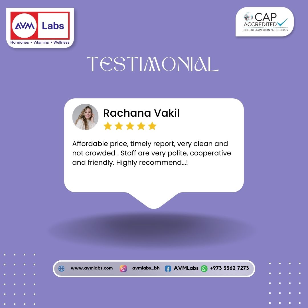 avmlabsbh's tweet photo. 💬 CLIENT TESTIMONIAL ALERT 💬

Here’s what Rachana Vakil had to say about their experience:

"Excellent customer service . Affordable price, timely report, very clean and not crowded . Staff are very polite, cooperative and friendly. Highly recommend...!" https://t.co/m7v90rOyz0