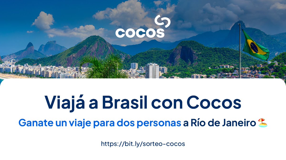 cocoscap's tweet photo. 🤯¡ESTAMOS DE LA CABEZA!

🌴✨ Sorteamos UN VIAJE PARA DOS PERSONAS A BRASIL 🏖️✈️

💡 ¿Cómo participar?
1️⃣ Completá el formulario 👉 https://t.co/D4wvRWXOdM
2️⃣ ¡Listo! Ya estás dentro.

⏳ Tenés tiempo hasta el 12 de enero. ¡No te quedes afuera! https://t.co/OjYlDYsFVw
