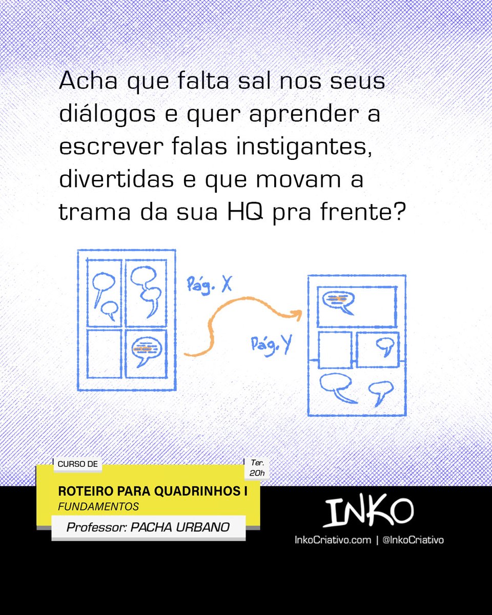 As matrículas para os cursos da <a href="/InkoCriativo/">INKO</a> foram estendidas até dia 10/01, então corre, bora estudar Roteiro para Quadrinhos. 🖤

inkocriativo.com/service-page/r…