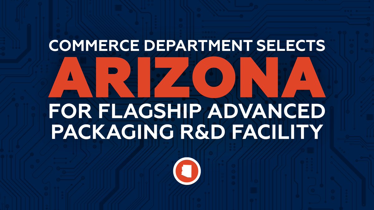 BREAKING: Arizona and <a href="/ASU/">Arizona State University</a> have been selected as the site of the CHIPS Flagship Prototyping and Advanced Packaging R&amp;D Facility. MORE: azcommerce.com/news-events/ne…