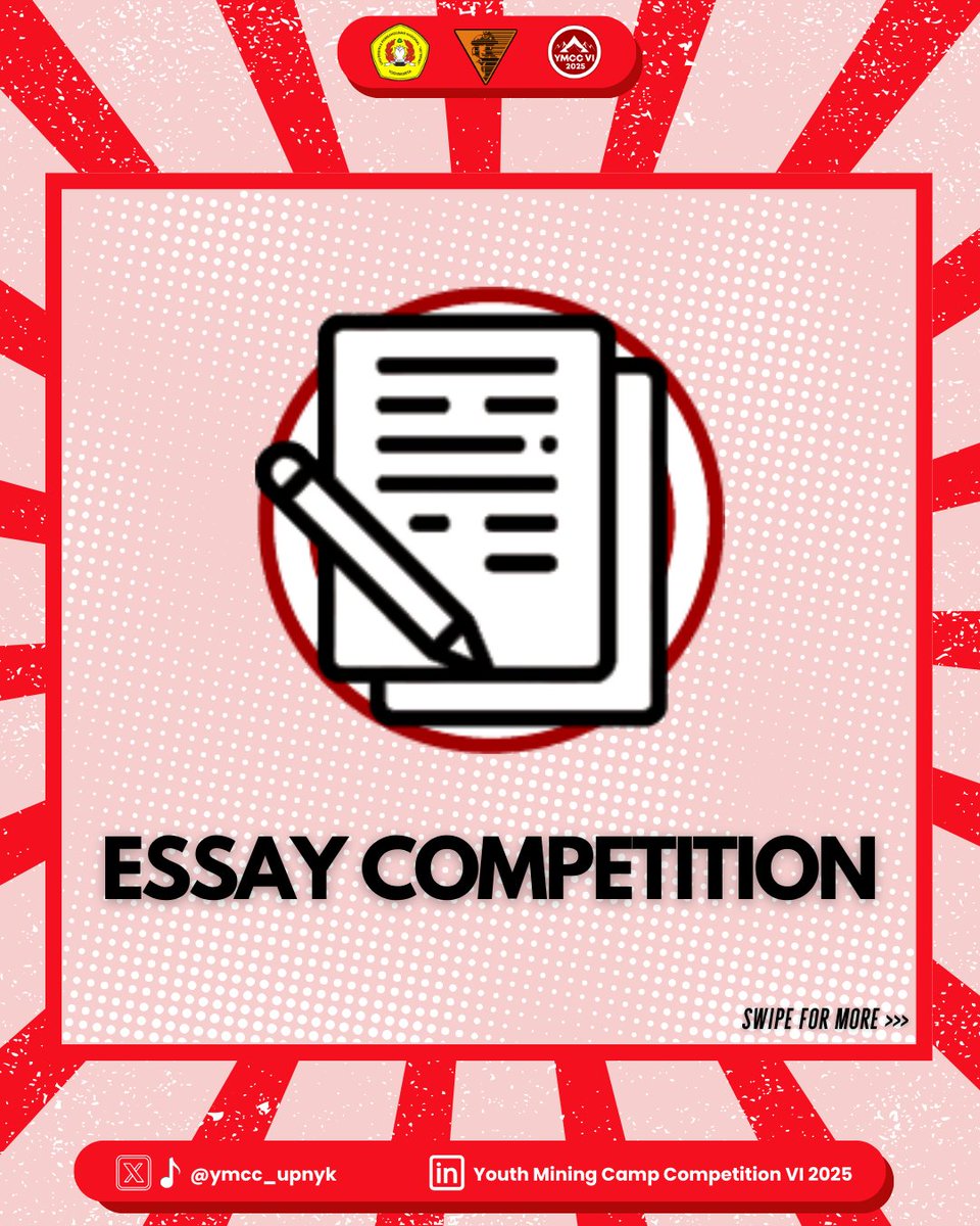ymcc_upnyk's tweet photo. [ESSAY COMPETITION]

Showcase your creativity and analytical prowess while deepening your understanding of the mining sector.
Seize this opportunity to amplify your voice and influence the trajectory of the industry! Don't miss out and be part of this transformative experience! https://t.co/puOlqPrFFS