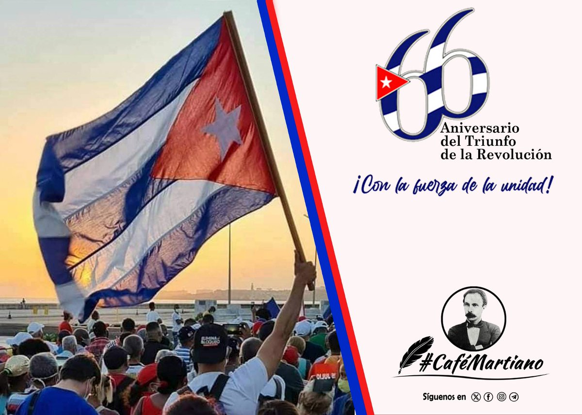 Fidel 1959 "La gloria de los revolucionarios,..pertenece al pueblo y pertenece a la historia".

Raúl 2024 "la Revolución..tras 65 años de existencia,..se fortalece sin compromisos con nadie en absoluto, solo con el pueblo".

#Cuba