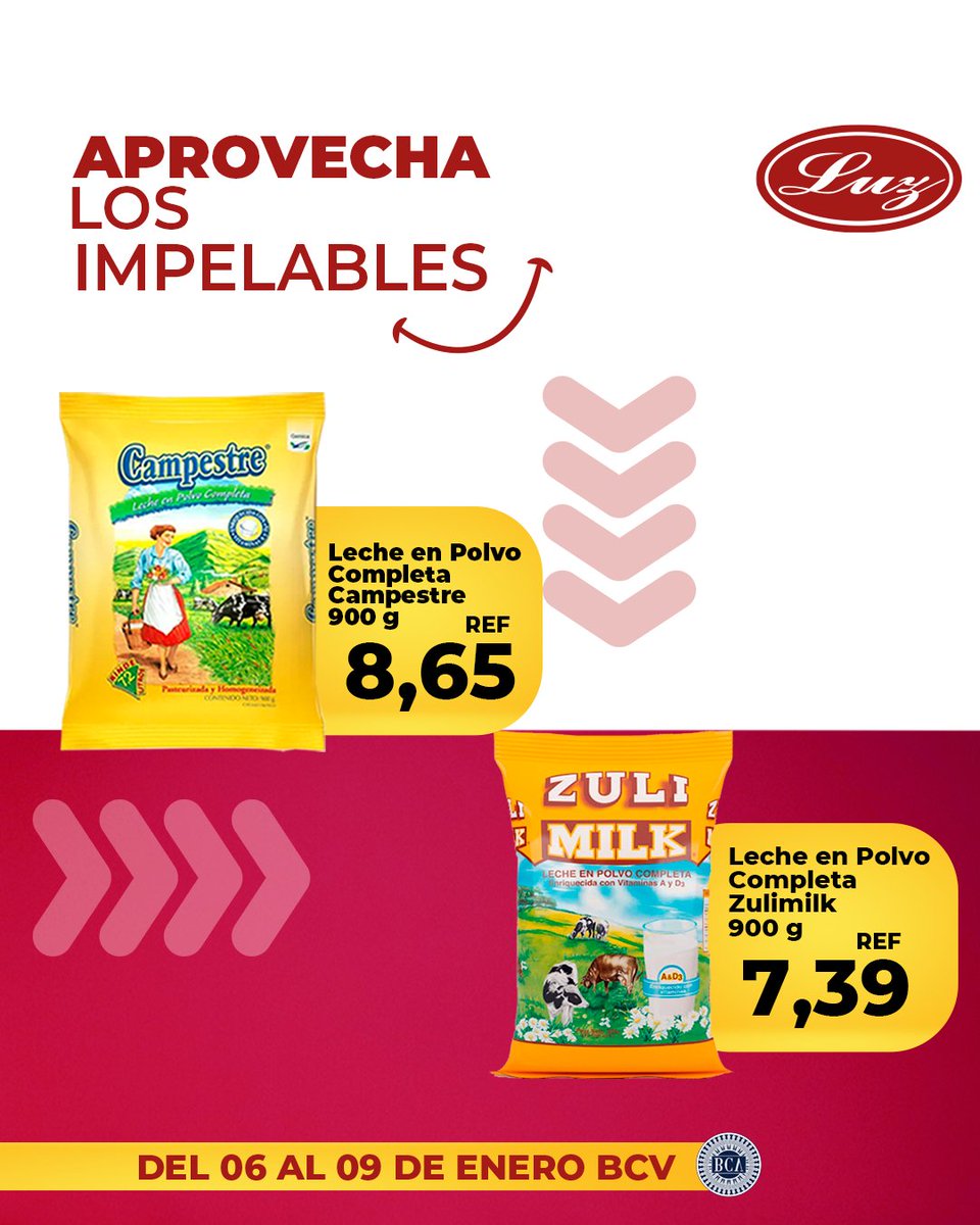 mercadosluzca's tweet photo. 🛒IMPELABLES. Ofertas de ENERO

Visítanos y disfruta de increíbles ofertas en todas nuestras sucursales desde el 06 de enero al 09 de enero de 2025.

#AutomercadosLuz #impelables #enero2025 #Mercado #Miranda #Caracas https://t.co/j3EBIxqR0P