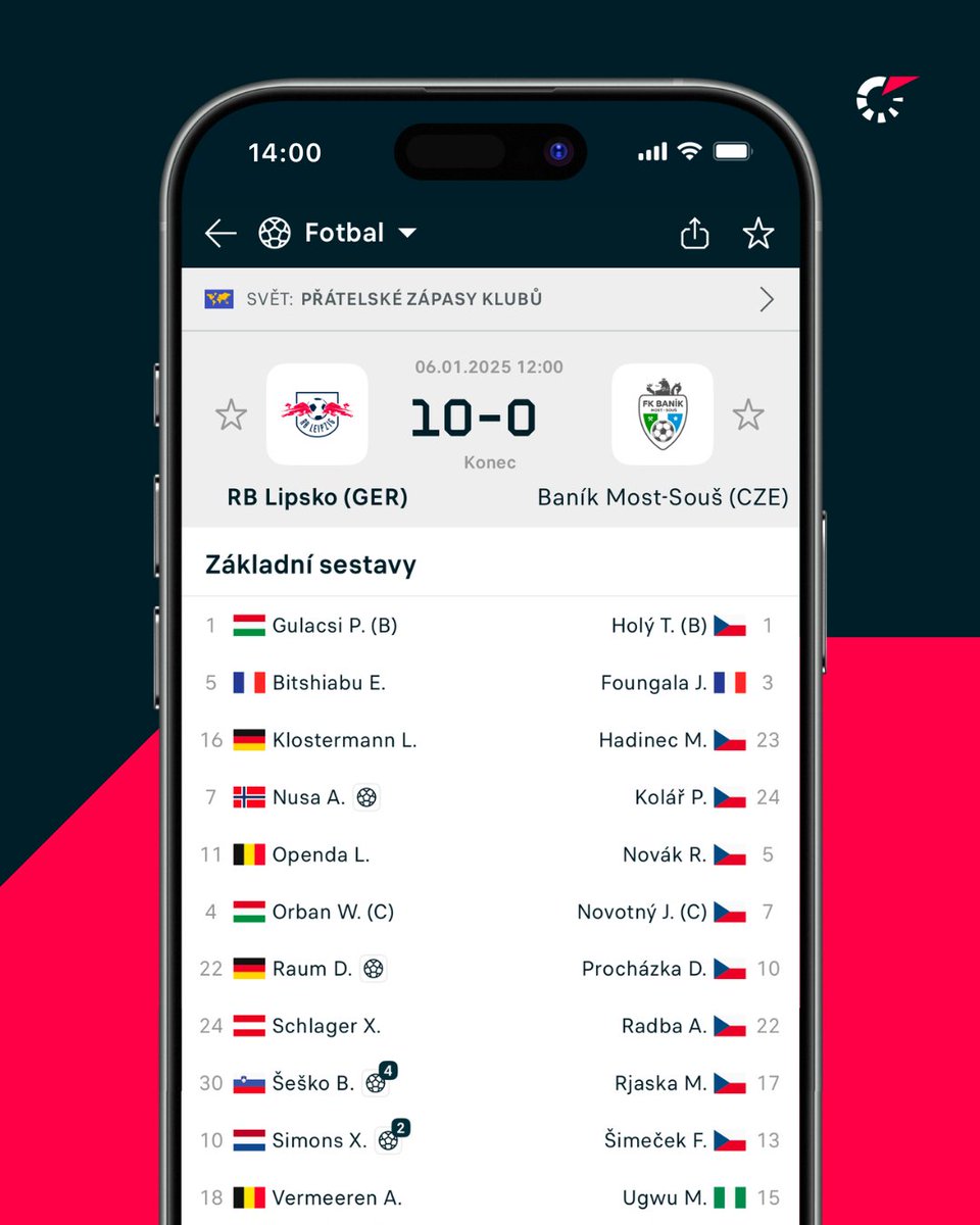 LivesportCZ's tweet photo. 🎉 Novoroční předsevzetí: hrát s těmi nejlepšími 🤩
🗓️ 6. ledna: Splněno ✅ 

👏 @banikmostsous https://t.co/lWR4cy5YvV