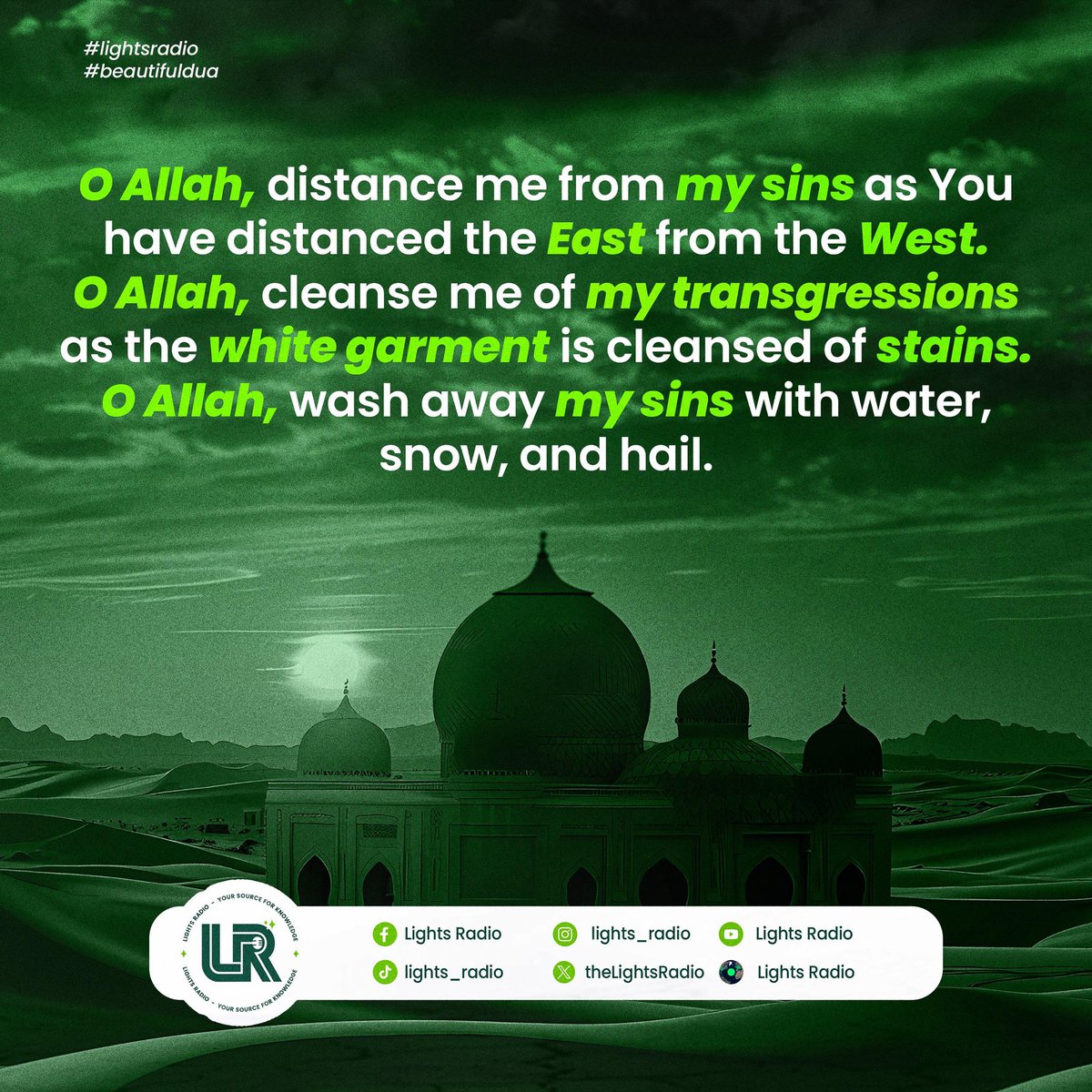 delightsstudios's tweet photo. Oh Allah 🤲 please keep me away from my wrongdoings.
#lightsradio
#beautifuldua https://t.co/hBs6EreGs1