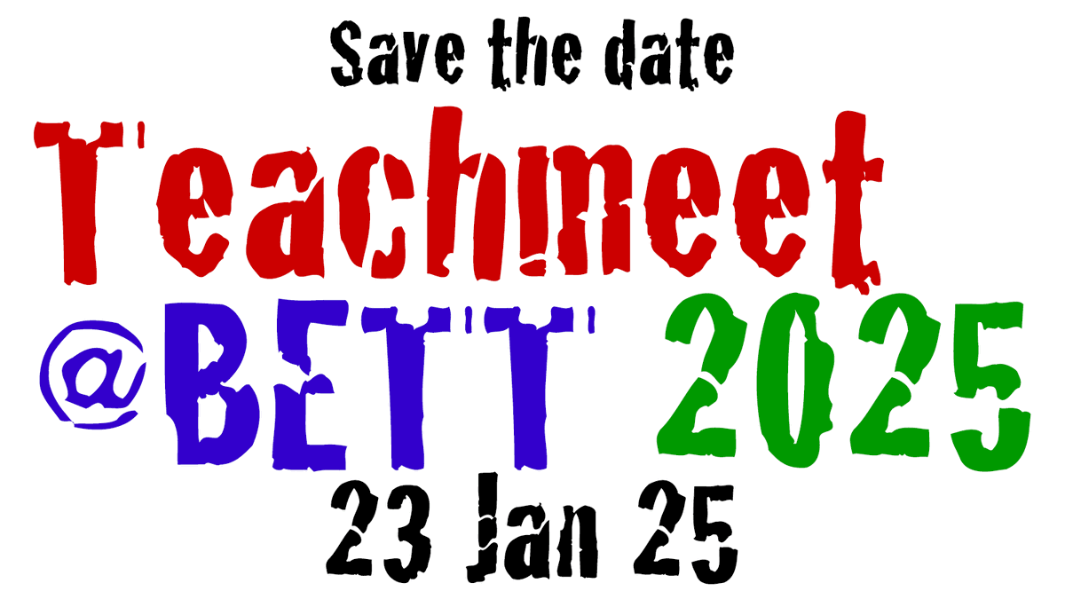 dannynic's tweet image. Teachmeet Bett 2025 is going to be on Thurs 23rd Jan at 5.30 PM. Teaching and Learning Theatre, ExCel. Use hashtag #tmbett25 to follow the event. uk.bettshow.com/2025-agenda/te… #ukedchat #primaryrocks #northernrocks #researched #edchatie #bettshow