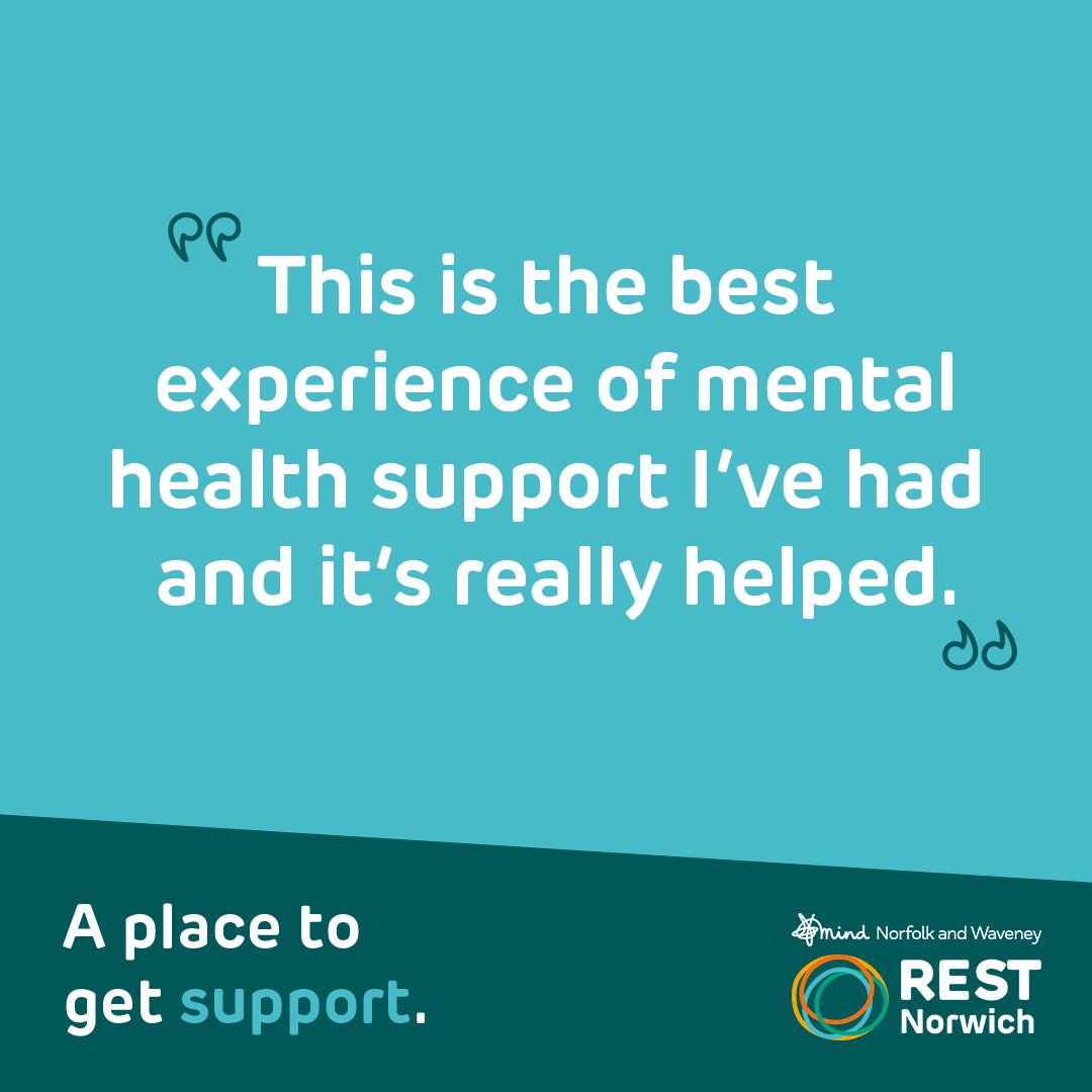 Our REST Norwich team recently received this wonderful feedback 💙

If you are located in Norwich and are looking for mental health support, you are always welcome to drop in and speak to our team.

🕛Open 10:00 - 17.30, daily
📍Churchman House, 71 Bethel Street, Norwich, NR2 1NR