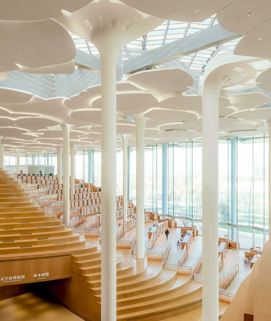 Beijing City Library is the world’s largest climatized reading space and its architectural design is just next level