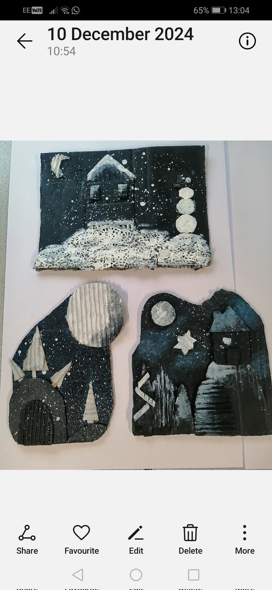 SGSArtDesign's tweet photo. #SGSYear9 working well today on their wintery card relief pieces. A lot of layering of card. Great cutting and painting skills with shape and texture. #SGSArtdep #SGSCreativity https://t.co/j4BygoeKNp
