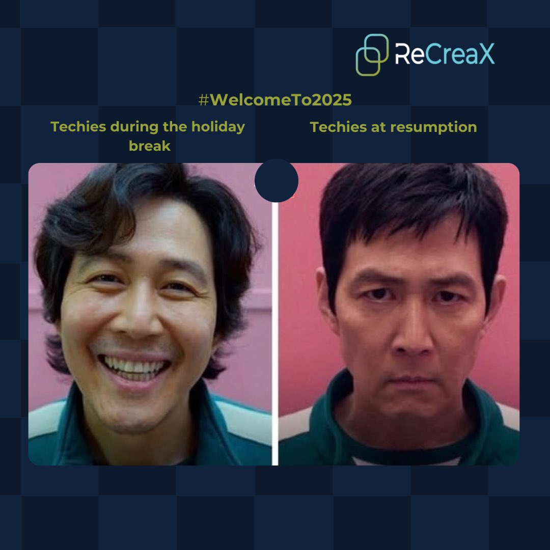 ReCreaX_'s tweet photo. Back from the shortest holiday in the history of holidays. What a way to start the new year, brimming with energy 🥹!
#workhumors #recreax #workjokes https://t.co/HXSRd7s2WX