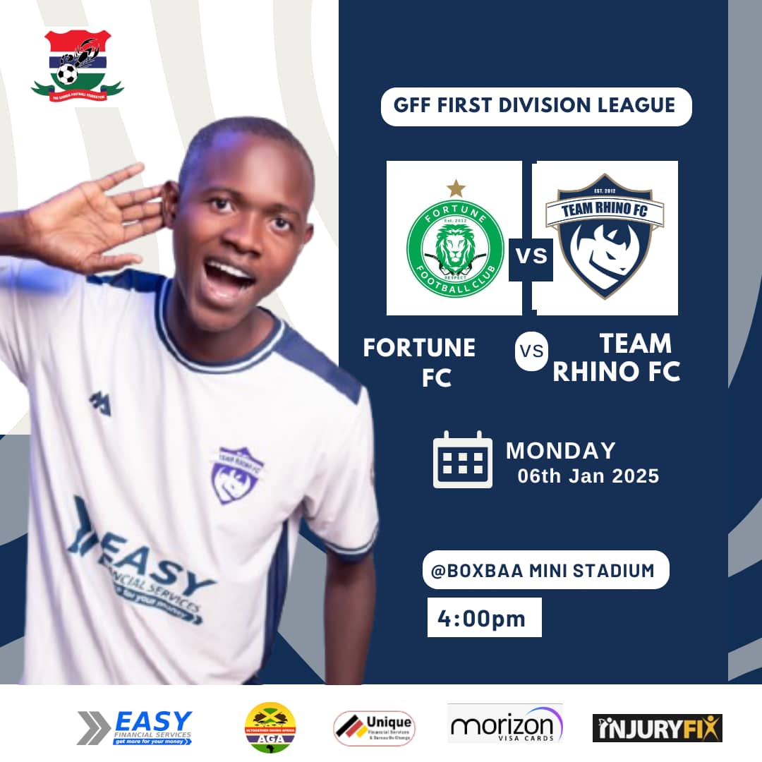 ⚽️ 𝐌𝐀𝐓𝐂𝐇𝐃𝐀𝐘!

𝗪𝗲𝗲𝗸 𝟱

We’re back after the Christmas &amp; New Year break to face Fortune FC in the GFF 2024/25 First Division League.

🆚 Fortune FC
🗓️ Mon, 6th Jan 2025
📍 Boxbaa Mini Stadium
🕗 4:00 PM

#FOR_TRFC | #LeadingTheCharge | #TogetherWeCan