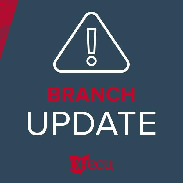 Branch Update: Due to inclement weather, OHecu's Zanesville branch will delay opening until 10:30am on Monday, January 6th.