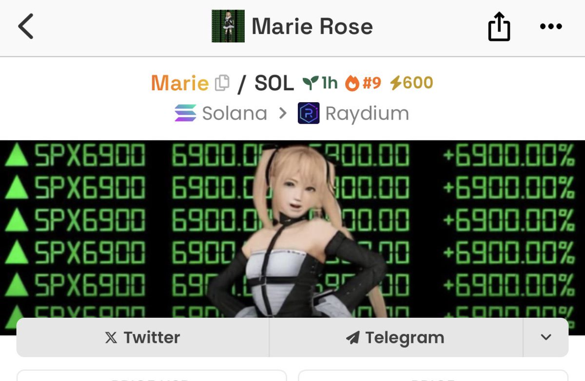 $SPX will hit 69 trillion this bull run and flip the stock market 

$Marie can surely at least do a few million🤷‍♂️ 

boehvkEV3hphquLi7Jq9QLQLzzSrZi8CsqvCxQWpump