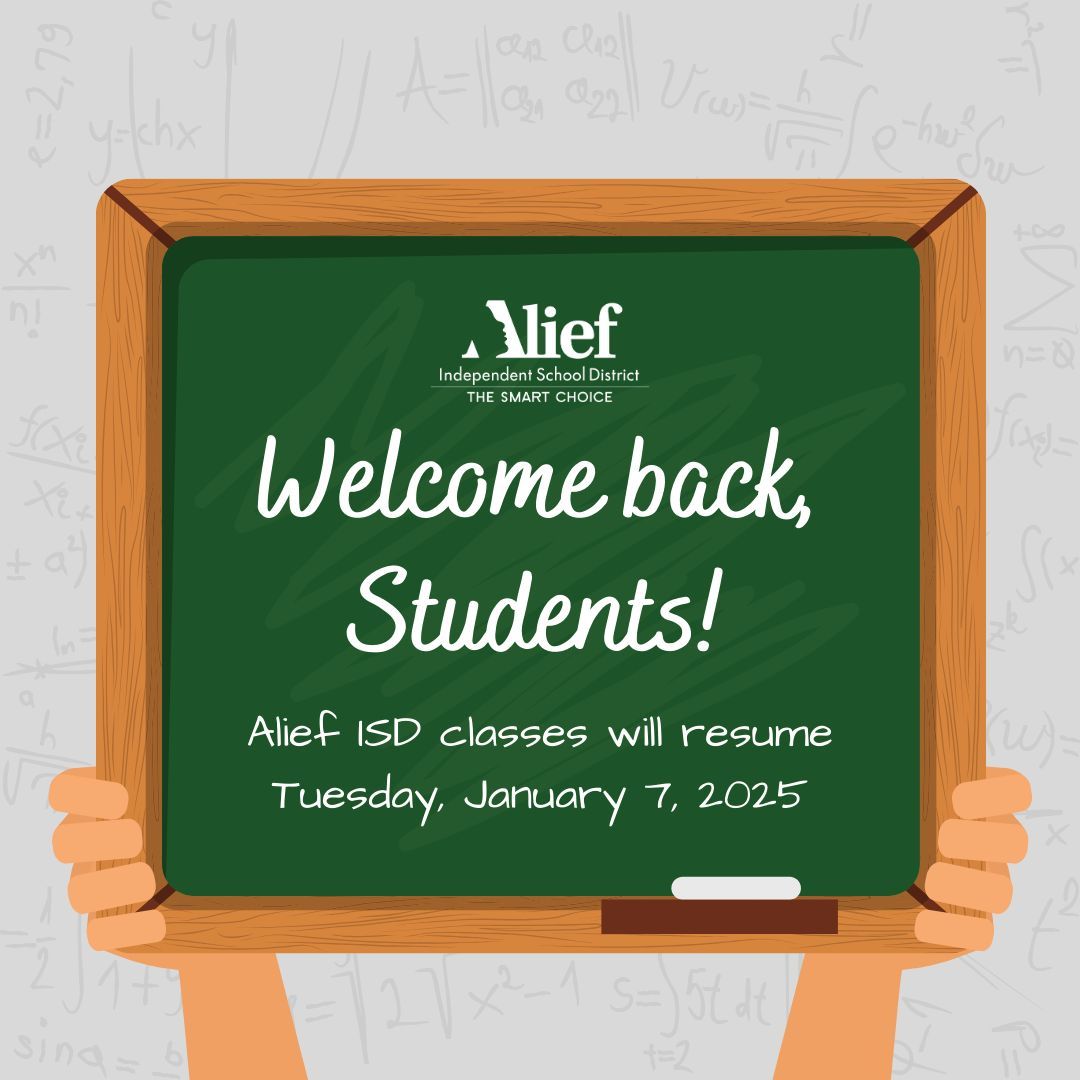 We hope you had a restful Winter Break! Classes resume tomorrow, Tuesday, January 7. We are eager to welcome you back! #WeAreAlief