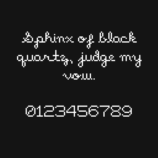 xBragorn's tweet photo. New Font Release and it's a cutie! - "Pixel Script" is a tiny little, cursive style, pixel font.
You can check it out here --> https://t.co/mLfiZMhbaG
#gamedev #pixelartist #indiegames #indiedev #IndieGameDev #pixelfont #pixelfonts #pixelartist
Thanks!π€ https://t.co/CNql1Bvvxs