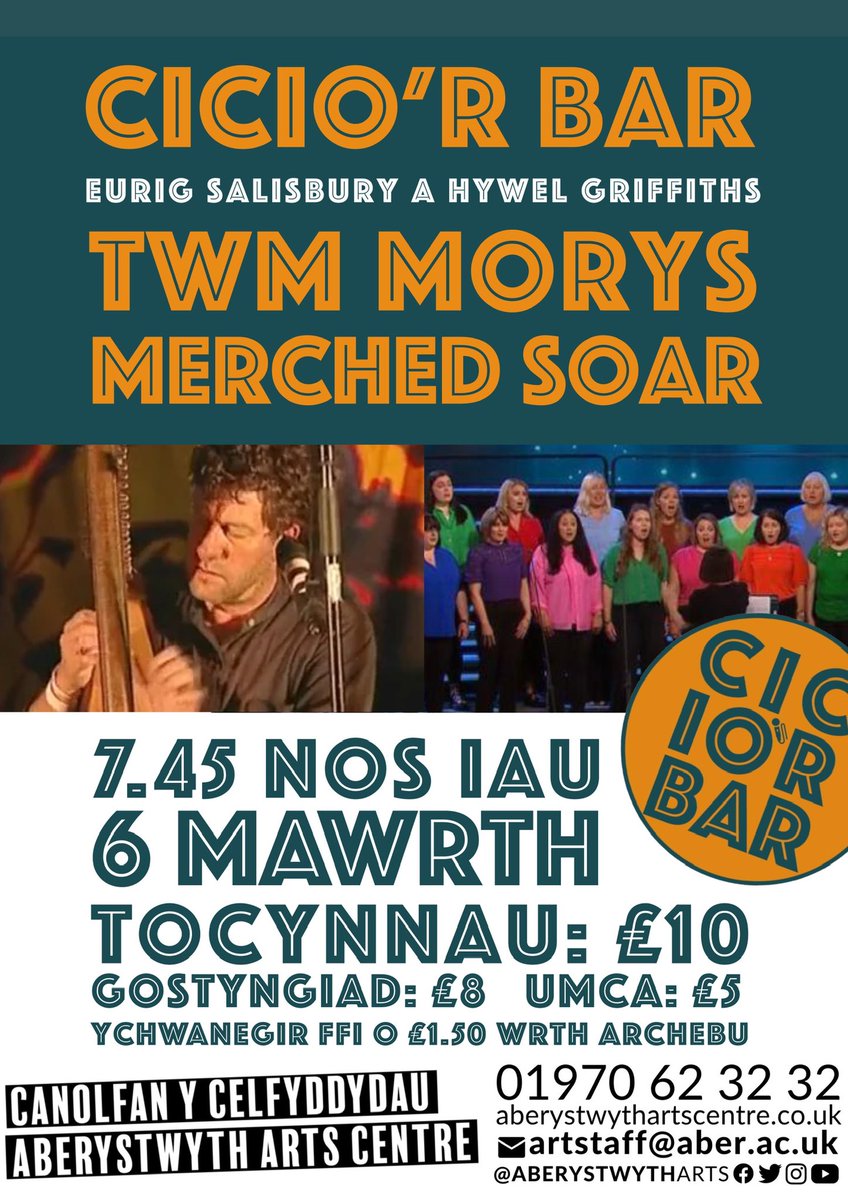 Blwyddyn newydd sbon, gyfeillion, #CiciorBar newydd sbon!

Nos Iau 6 Mawrth

Cerddi a chaneuon gan <a href="/twmtrefan/">Twm Morys</a> a <a href="/MerchedSoar/">Merched Soar</a>

Tocynnau: aberystwythartscentre.ticketsolve.com/ticketbooth/sh…