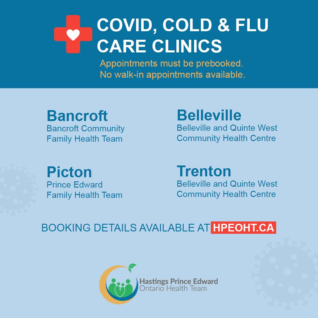 Hastings Prince Edward Ontario Health Team (@hpe_oht) on Twitter photo If you have symptoms of COVID-19, a cold or the flu & need to see a primary care provider, book an appointment by visiting hpeoht.ca/covid-cold-flu… 
✅ Clinics are open to all! 
✅ Appointments must be booked in advance
✅ Bring a list of your medications & health card 
1/2 If you have symptoms of COVID-19, a cold or the flu & need to see a primary care provider, book an appointment by visiting hpeoht.ca/covid-cold-flu… 
✅ Clinics are open to all! 
✅ Appointments must be booked in advance
✅ Bring a list of your medications & health card 
1/2