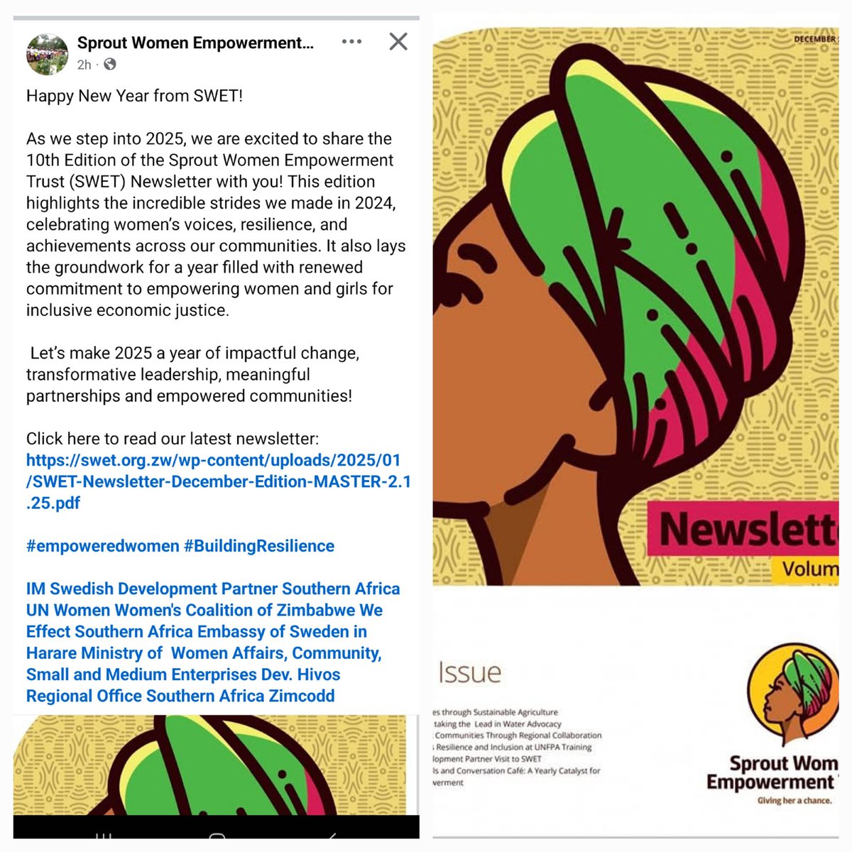Caroline Mutimbanyoka (@mutimbanyokac) on Twitter photo Check out our <a href="/SproutWomen2018/">SWET</a> Volume 10 Newsletter edition. We hope that 2025 will even be bigger and better for us. Happy Reading
There you go!
swet.org.zw/wp-content/upl…
@IMSouthernAfric <a href="/ActionAidZim/">ActionAid Zimbabwe</a> <a href="/ZIMCODD1/">ZIMCODD</a> <a href="/unwomenzw/">UN Women Zimbabwe</a> <a href="/WCOZIMBABWE/">Women's Coalition of Zimbabwe</a> <a href="/accountlabzw/">Accountability Lab Zimbabwe</a> <a href="/WeEffectSA/">We Effect Southern Africa</a> Check out our <a href="/SproutWomen2018/">SWET</a> Volume 10 Newsletter edition. We hope that 2025 will even be bigger and better for us. Happy Reading
There you go!
swet.org.zw/wp-content/upl…
@IMSouthernAfric <a href="/ActionAidZim/">ActionAid Zimbabwe</a> <a href="/ZIMCODD1/">ZIMCODD</a> <a href="/unwomenzw/">UN Women Zimbabwe</a> <a href="/WCOZIMBABWE/">Women's Coalition of Zimbabwe</a> <a href="/accountlabzw/">Accountability Lab Zimbabwe</a> <a href="/WeEffectSA/">We Effect Southern Africa</a>