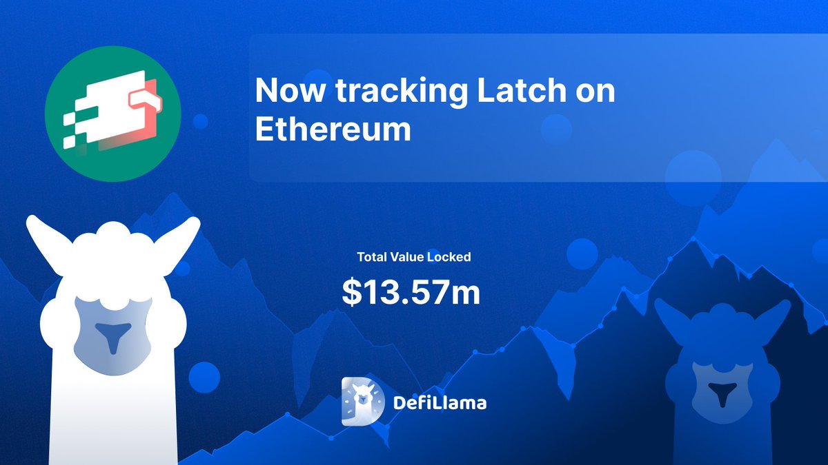 DefiLlama's tweet photo. Now tracking @UseLatch on @ethereum 

Deposit idle tokens, select a preferred vault, and earn yield and points https://t.co/89o7IU9e4G